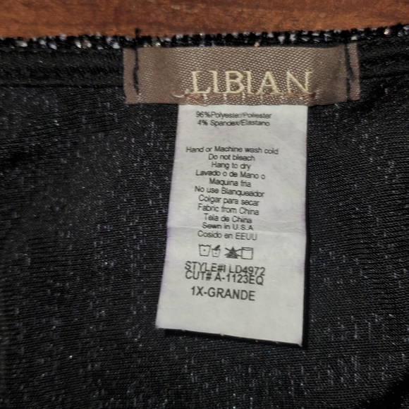 Elegant Black and Silver Glitter Dress by Libian Size 1X ✨️HP✨️ - Picture 8 of 9